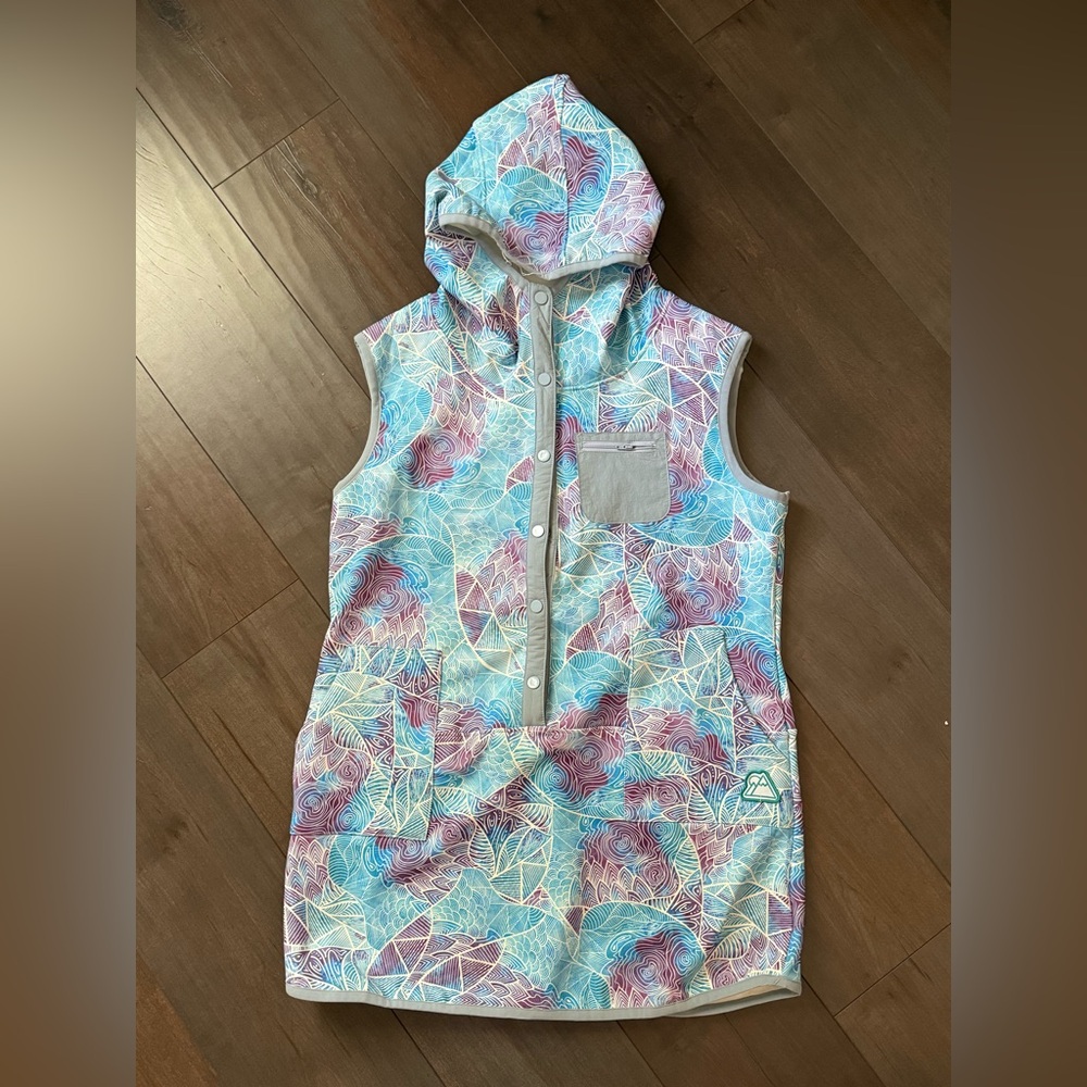 NWT Wild Woods Maeven Colorful Geometric Hooded Vest Dress